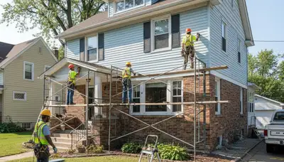 Siding installation in Cleveland, OH for a home exterior by siding professionals