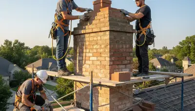 Cleveland, OH chimney repair by FX Remodeling & Exteriors fixing mortar, cracks, and storm damage