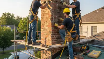 Cleveland, OH chimney repair by siding experts fixing mortar, cracks, flashing, and storm damage