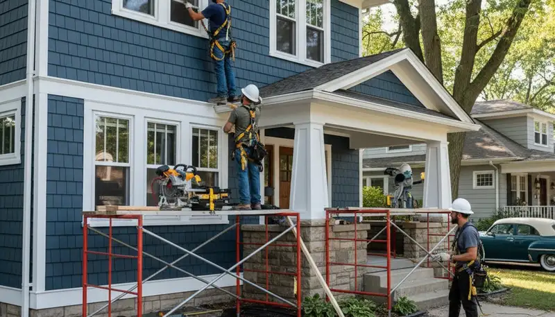Cleveland, OH siding contractor installing durable residential siding on a home