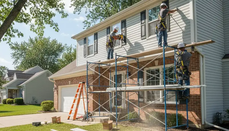 Siding installation in Cleveland, OH for a home exterior by a professional siding contractor