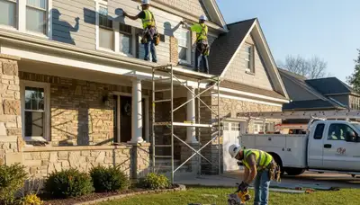 Cleveland, OH siding contractor on residential exterior for local siding installation service
