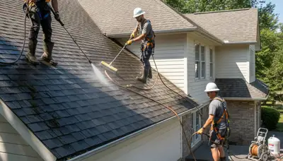 Professional roof cleaning service in Cleveland, OH for algae, moss, and grime removal