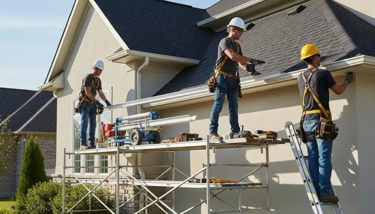 Seamless gutter installation in Cleveland, OH by FX Remodeling & Exteriors